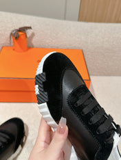 MAINLAND SNEAKER IN BLACK SUEDE AND CALFSKIN