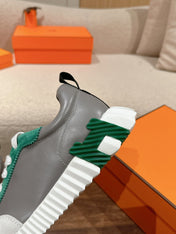 MAINLAND SNEAKER IN PALE GRAY SUEDE AND MOUSE GRAY CALFSKIN