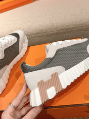 MAINLAND SNEAKER IN PALE GRAY SUEDE AND SMOKE GRAY BREATHABLE MESH FABRIC