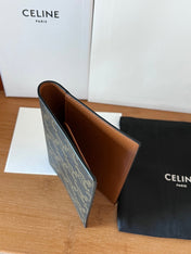 CELINE 25S PASSPORT HOLDER WITH LOGO PRINT 13 IN CALFSKIN
