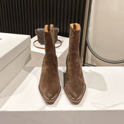CELINE 25S CHELSEA BOOTS CLASSIC 45MM IN DARK BROWN SUEDE
