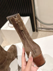 CELINE 25S CHELSEA BOOTS CLASSIC 45MM IN DARK BROWN SUEDE