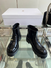 DIOR 25S D-QUEST ANKLE BOOT 35MM IN BLACK GLOSSY CALFSKIN
