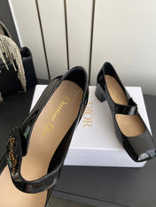 DIOR 26S MARY JANE 45 MM IN BLACK GLOSSY CALFSKIN