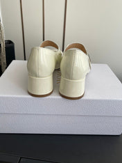 DIOR 26S MARY JANE 45 MM IN CREAM WHITE GLOSSY CALFSKIN