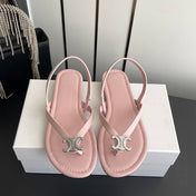 CELINE 26S THONG SANDALS IN LIGHT PINK CALFSKIN