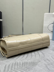 PRADA 25S BONNIE LARGE HANDBAG 38 IN BEIGE CALFSKIN GOLD HARDWARE