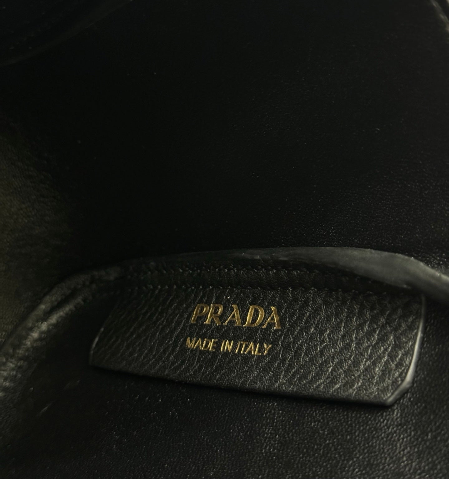 PRADA 25S TOTE MINI BAG 18 IN BLACK CALFSKIN GOLD HARDWRE