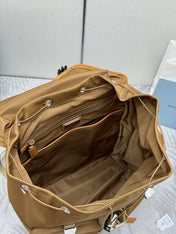 PRADA 25S RE-EDITION 1978 RE-NYLON BACKPACK 52 IN BROWN SILVER HARDWARE