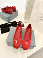 Pra Ballerina Pumps 40 Red Suede Fabric