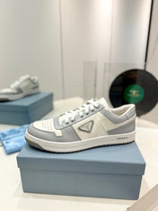 PRA DOWNTOWN PERFORATED SNEAKERS WHITE AND GRAY CALFSKIN