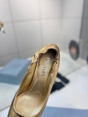 PRADA 26S PUMPS 55MM IN GOLD CALFSKIN