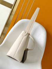 LV 25S LOW KEY HOBO BAG 28 CM IN CREAM WHITE CALFSKIN