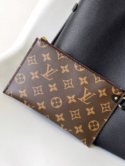 LV 25S LOW KEY HOBO BAG 28 CM IN BLACK CALFSKIN