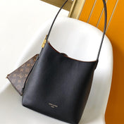 LV 25S LOW KEY HOBO BAG 35 CM IN BLACK CALFSKIN