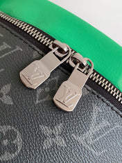 LV 25S DISCOVERY BUMBAG 44 IN BLACK NEON JADE MONOGRAM ECLIPSE CANVAS AND CALFSKIN