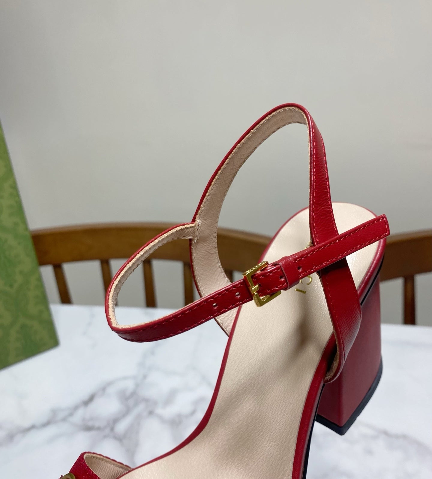 GUCCI 26S HEELED SANDALS 70 MM IN RED CALFSKIN