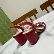 GUCCI 26S HEELED SANDALS 70 MM IN RED CALFSKIN