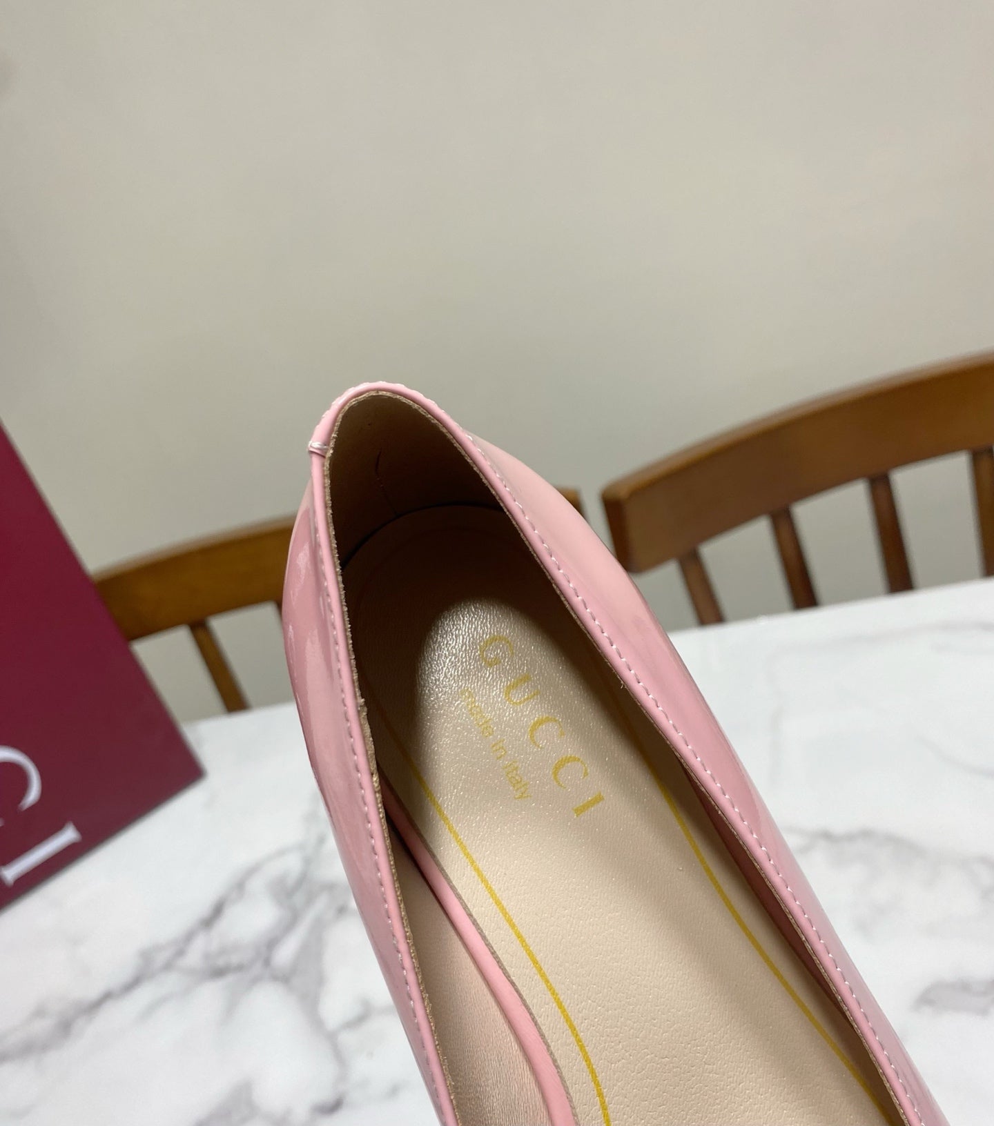 GUCCI 26S HORSEBIT BALLET FLATS IN PINK CALFSKIN
