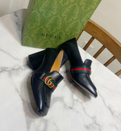 GUCCI 26S GG LOAFERS 75 MM IN BLACK CALFSKIN STYLE 1