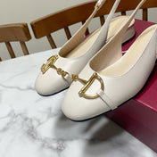 GUCCI 26S SLINGBACK FLATS IN CREAM WHITE CALFSKIN