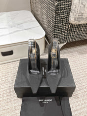 HIGH PUMP 9 CM IN BLACK SATIN