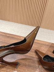 SL DUNE SLINGBACK PUMPS COPPER POLISHED CALFSKIN