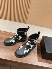 CC RAIN BOOTS BLACK TPU WITH WHITE LOGO