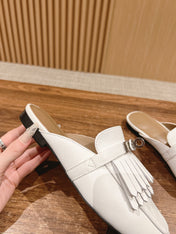 OZ Mule Fringed White