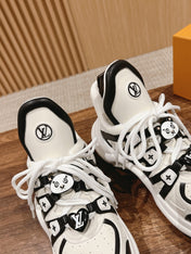 LV ARCHLIGHT SNEAKER IN WHITE MIX BLACK EMBOSSED CALFSKIN 101058