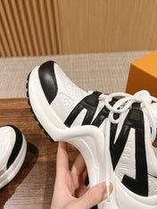 LV ARCHLIGHT SNEAKER IN WHITE MIX BLACK EMBOSSED CALFSKIN