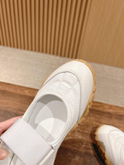 BALLET SHOES IN WHITE LAMBSKIN AND FABRIC ANTI-SLIP RUBBER SOLE