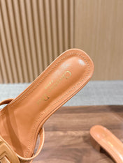 DIOR 26S HEEL SANDALS IN CARAMEL BROWN CALFSKIN STRAPPY