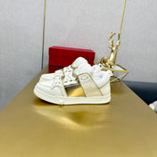 One Stud Sneaker Garavani Calfskin Fabric Gold White