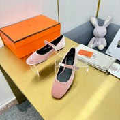 HM BALLET FLATS IN LIGHT PINK SUEDE