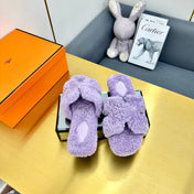 0RAN SHEARLING SANDALS PERIWINKLE PURPLE