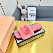 PINK SLIPPERS LAMB FUR