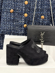 ELENA MULE IN BLACK VELVET