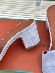 HIGH HEELS IN GREY SUEDE  AND LAMBSKIN