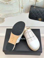 CC MULES 25SS 30 MM IN WHITE LAMBSKIN MIX PASTEL PINK TWEED