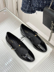 CELINE 26S MARY JANE SHOES IN BLACK LAMBSKIN