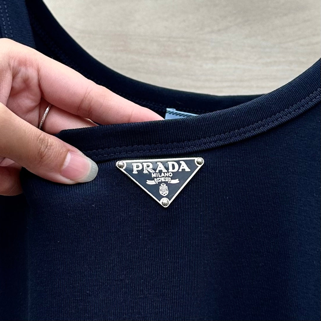 PRADA 26S SLEEVELESS CREW NECK DRESS 654