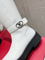 VALENTINO 25S KNEE-HIGH BOOTS IN WHITE CALFSKIN STYLE 9