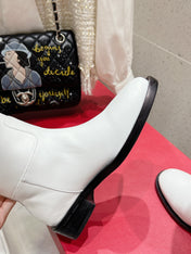 VALENTINO 25S KNEE-HIGH BOOTS IN WHITE CALFSKIN STYLE 6