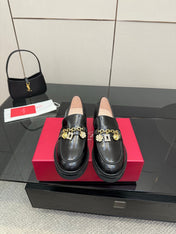 ROGER VIVIER 25S RANGERS CHAIN LOAFER IN BLACK CALFSKIN