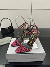 TOM FORD 26S HEELED SANDALS 100 MM IN LEOPARD PRINT CALFSKIN STYLE 5
