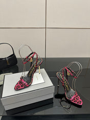 TOM FORD 26S HEELED SANDALS 100 MM IN LEOPARD PRINT CALFSKIN STYLE 5