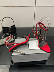 TOM FORD 26S HEELED SANDALS 100 MM IN RED CALFSKIN