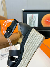 Elda espadrille 80 Black Calfskin