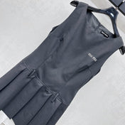 MIU 25S PLEATED VEST DRESS IN ACETATE 264605